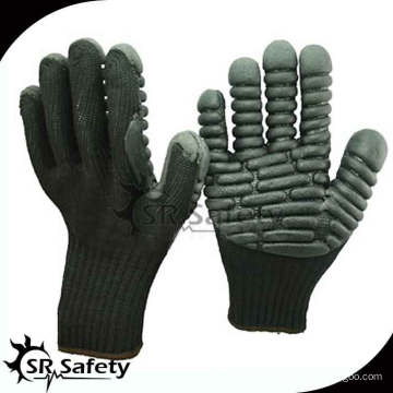 SRSAFETY HPPE con guantes de seguridad anti-vibración resistentes al corte de palma de nitrilo